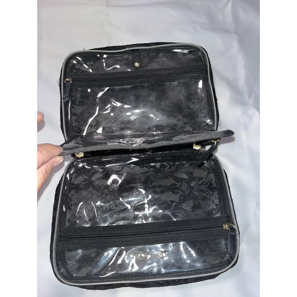 VICTORIAS‎ SECRET LACE HANGING FOLDABLE TRAVEL JETSETTER COSMETIC BAG CASE